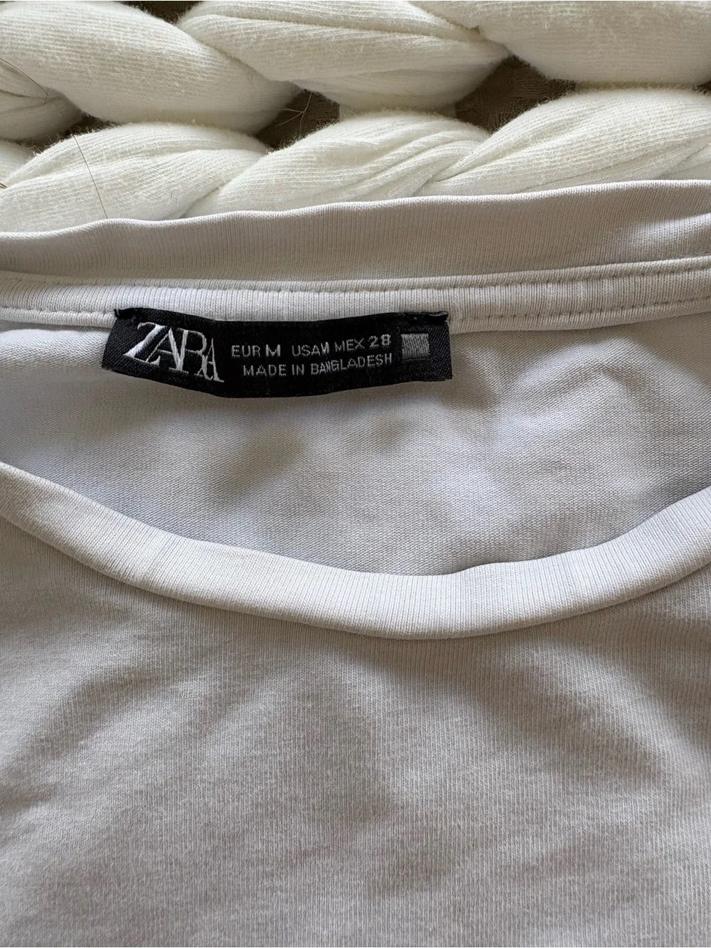 Zara Light Gray Crop Tee - Women's Crewneck - Picture 2 of 2